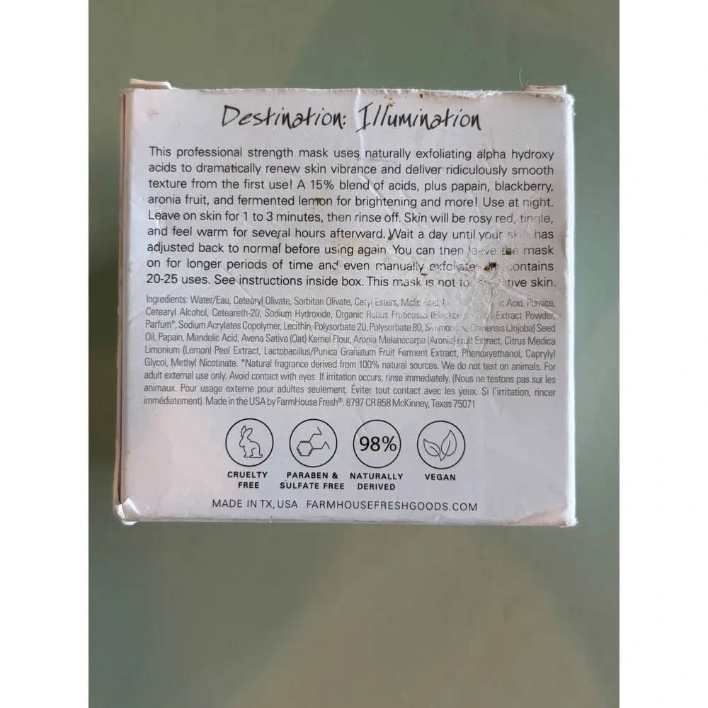 Farmhouse Fresh Illumination Fruit Brightening Fruit Acid Peel Mask 4oz New Box